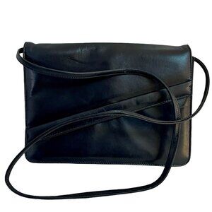 Town Shoes Leather Shoulder Bag 9” x 7” x 2” Dark Navy Soft Leather